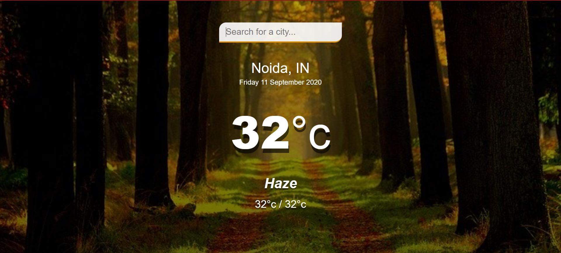 Weather Application Screenshot